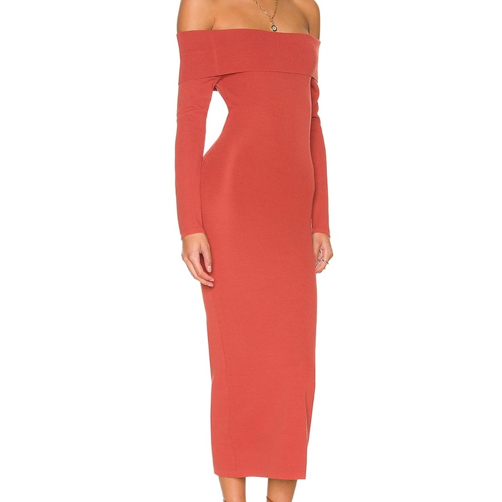 WORN ONCE REVOLVE BARDOT OFF THE SHOULDER KNIT DRESS